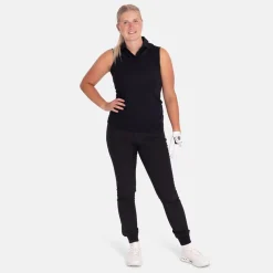 Abacus Pikétröjor Dam-W Prestwick Recycled Sleeveless Svart 600-Black