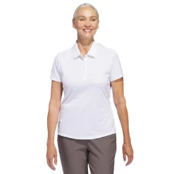 Adidas Pikétröjor Dam-W Solid Performance Short Sleeve Polo Shirt Vit White