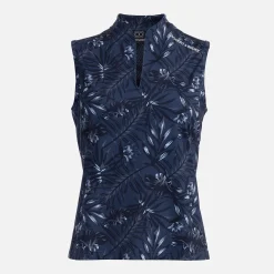 Bogeys & Birdies Pikétröjor Dam-W Tech Blade SL AOP Blå Navy/Chambray