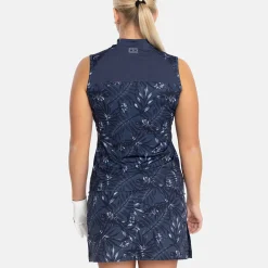 Bogeys & Birdies Pikétröjor Dam-W Tech Blade SL AOP Blå Navy/Chambray