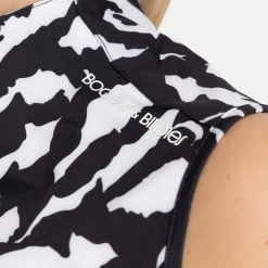 Bogeys & Birdies Pikétröjor Dam-W Tech Blade SL AOP Svart Vit Black/White (Zebra)