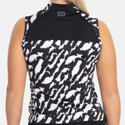 Bogeys & Birdies Pikétröjor Dam-W Tech Blade SL AOP Svart Vit Black/White (Zebra)