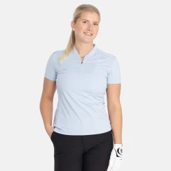 Bogeys & Birdies Pikétröjor Dam-W Tech Blade V-Neck Tee 2.0 Chambray Blue