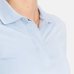 Bogeys & Birdies Pikétröjor Dam-W Tech Hidden Buttons Chambray Blue