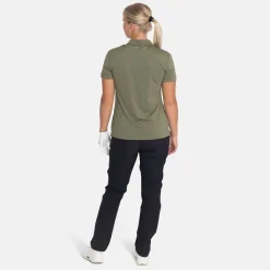 Bogeys & Birdies Pikétröjor Dam-W Tech Hidden Buttons Leaf Clover Green