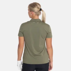 Bogeys & Birdies Pikétröjor Dam-W Tech Hidden Buttons Leaf Clover Green