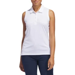 Adidas Pikétröjor Dam-W Ultimate Solid Sleeveless Polo Shirt Vit White