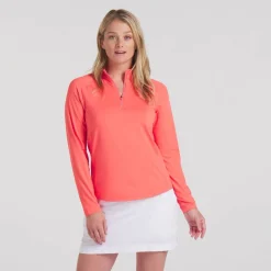 Puma Tröjor Dam-W You-V Solid 1/4 Zip Peach-Frost