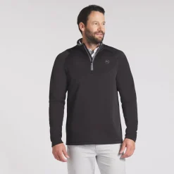 Puma Tröjor Herr-Waffle Fleece 1/4 Zip Svart Black