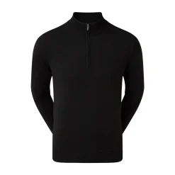 FootJoy Tröjor Herr-Wool Blend 1/2 Zip Lined Svart