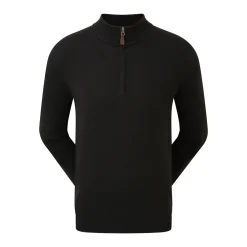 FootJoy Tröjor Herr-Wool Blend 1/2 Zip Svart