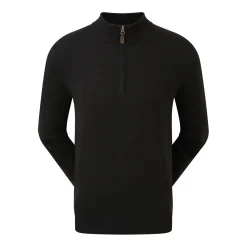 FootJoy Tröjor Herr-Wool Blend 1/2 Zip Svart