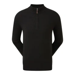 FootJoy Tröjor Herr-Wool Blend 1/2 Zip Svart