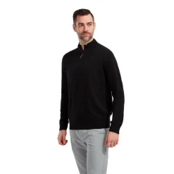 FootJoy Tröjor Herr-Wool Blend 1/2 Zip Svart